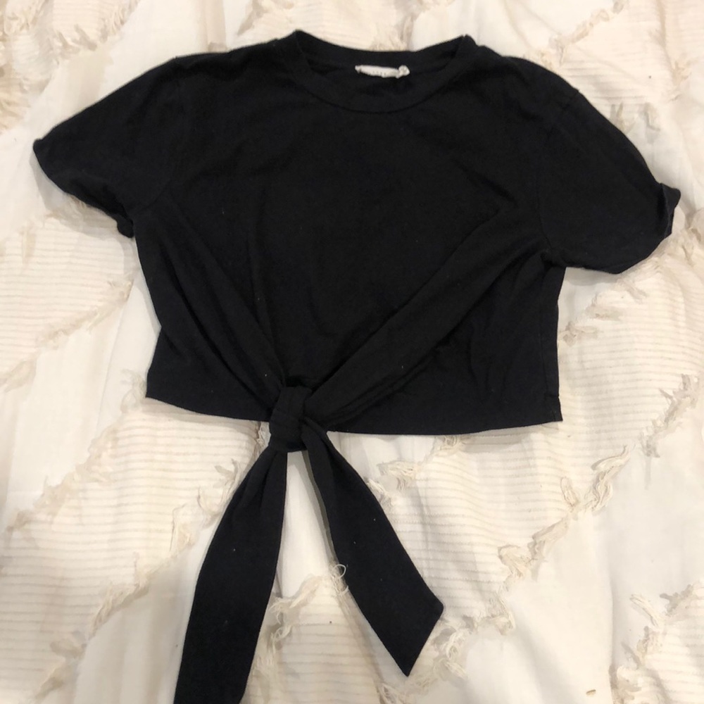 LUSH tie-front cropped t-shirt